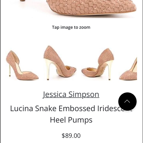 Jessica Simpson Dusty Mauve Snake Emboss Nubuck heels. Size 8 - Picture 8 of 8
